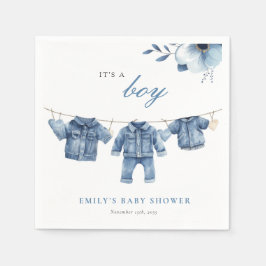 Blue Jean Denim Clothes Boy Shower Pappersservett