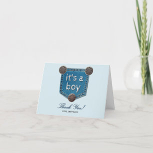 Blue Jean Denim Det är en pojkvän-babyskare Tack Kort