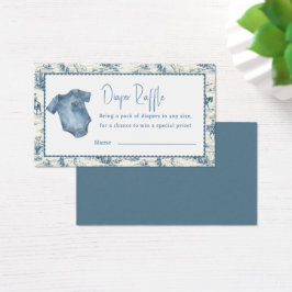 Blue Jean Denim Diaper Raffle Boy Enclosure Card Visitkort