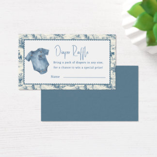 Blue Jean Denim Diaper Raffle Boy Enclosure Card Visitkort