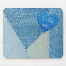 Blue Jean Denim Heart med citat Mouse Pad Musmatta