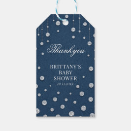 Blue Jean Denim och Diamond Baby Shower Presentetikett
