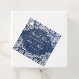 Blue Jean Denim och Snöre Gåvor Etiketter