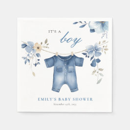 Blue Jean Denim Sweet Boy Shower Pappersservett