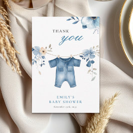 Blue Jean Denim Sweet Boy Shower Tack Kort