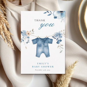 Blue Jean Denim Sweet Boy Shower Tack Kort