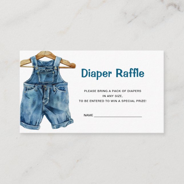 Blue Jean Diaper Raffle Tilläggskort (Framsida)