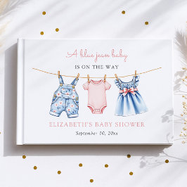Blue Jean Girl Baby Shower Guest Bok