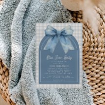 Blue Jean Pojke Baby Shower-inbjudan
