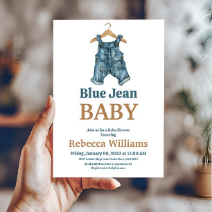 Blue Jean Pojke Denim Baby Shower Inbjudningar