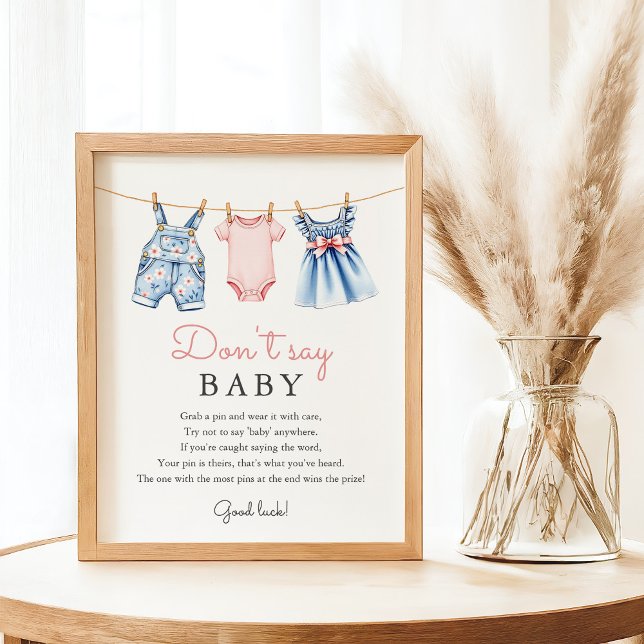 Blue Jean Säg inte babyskylt för babykläder Poster (Skapare uppladdad)