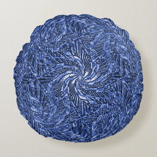 Blue Jean swirl Rund Kudde (Framsidan)