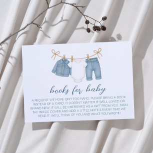 Blue Jeans Baby Shower Bokar för Baby Tilläggskort