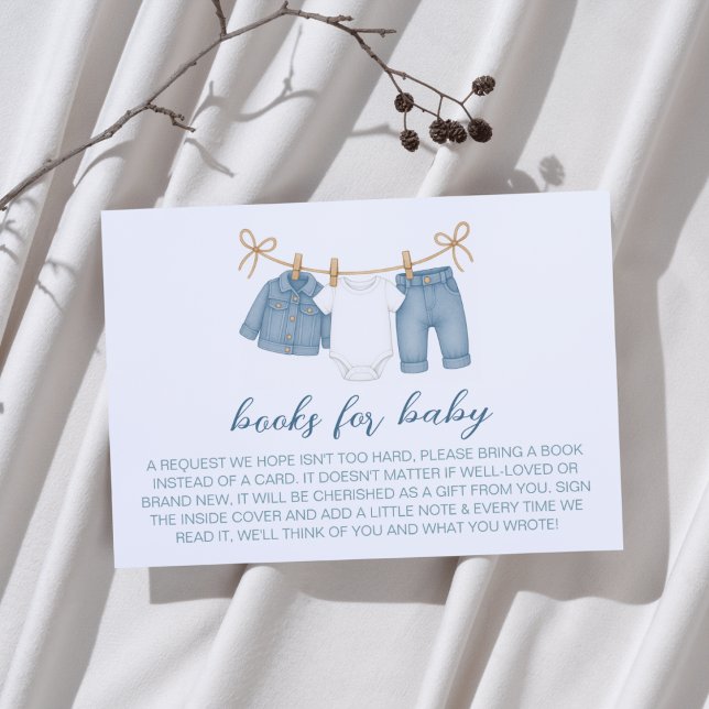 Blue Jeans Baby Shower Bokar för Baby Tilläggskort (Skapare uppladdad)