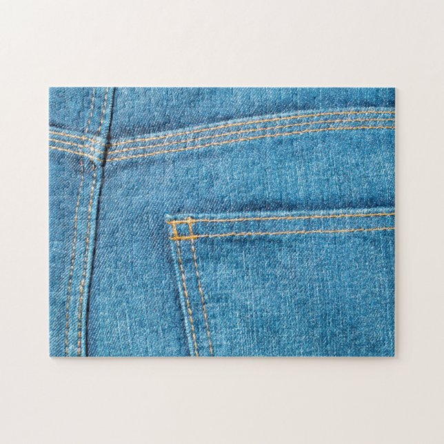 Blue Jeans Back Pocket Jigszle Puzzle Pussel (Horisontell)
