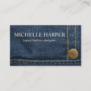 Blue Jeans Button and Stitching Visitkort