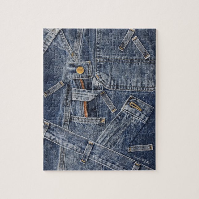 Blue Jeans Denim Abstrakt Art Pussel (Vertikal)