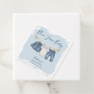 Blue Jeans Denim Baby Shower Gåvor Etiketter