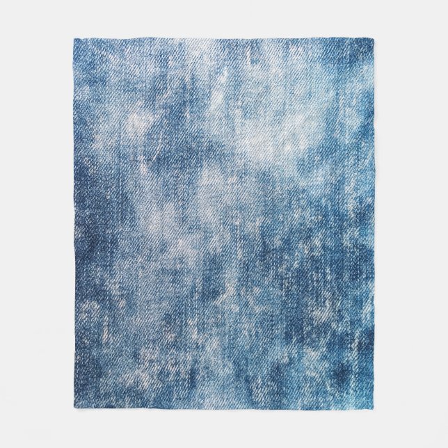 Blue Jeans Denim, Texturerad bakgrund. Fleecefilt (Framsidan)