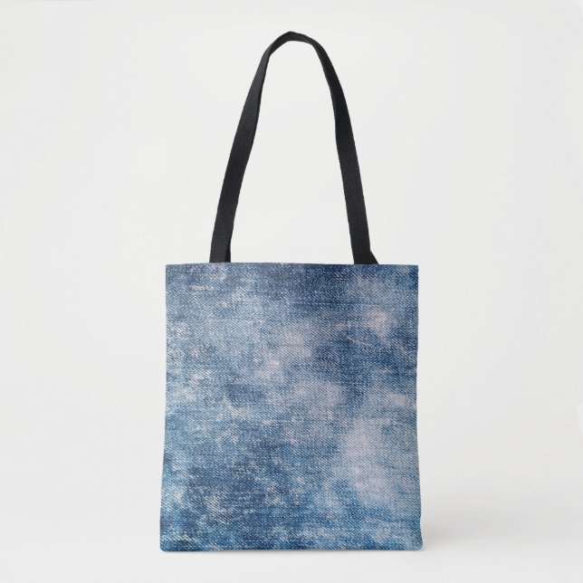 Blue Jeans Denim, Texturerad bakgrund. Tygkasse (Framsida)