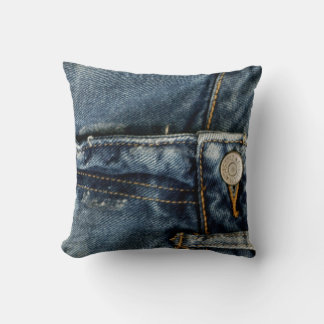 Blue Jeans Denim Zipper Faux Kudde