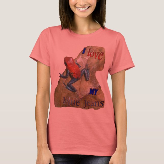 Blue Jeans Frog Womens Organic App. T-shirt (Framsida)