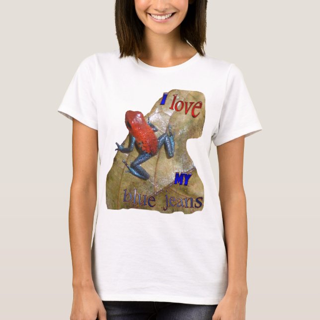 Blue Jeans Frog Womens Organic App. T-shirt (Framsida)