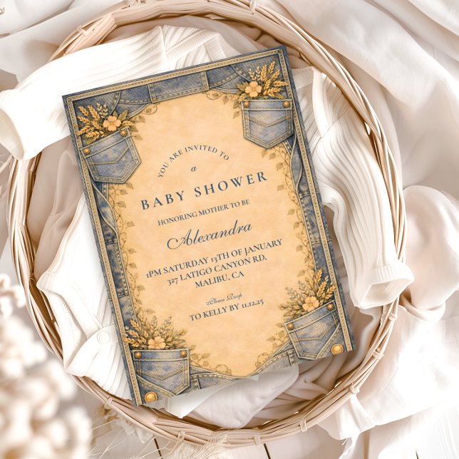 Blue Jeans Little Cowboy Baby Shower Inbjudningar (Skapare uppladdad)