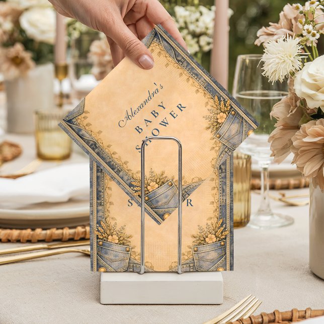 Blue Jeans Little Cowboy Baby Shower Pappersservett (Skapare uppladdad)