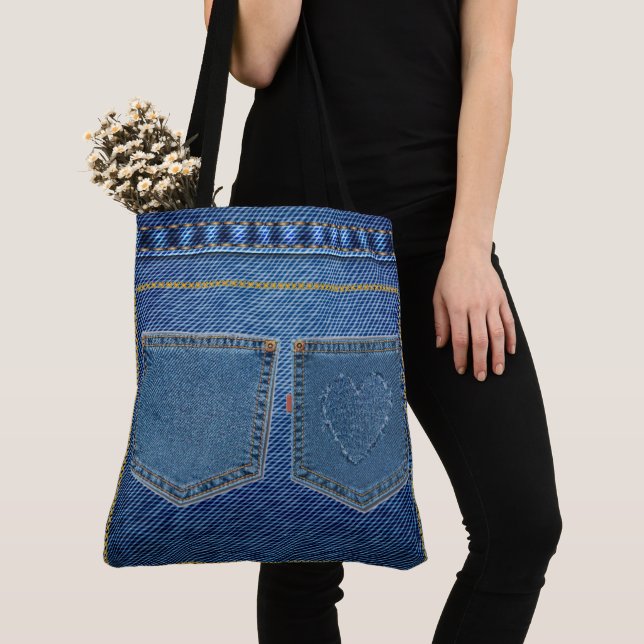 Blue Jeans look Carry-all Tygkasse (Närbild)