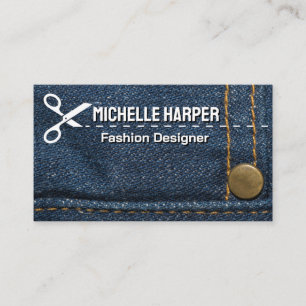 Blue Jeans Stitching Wardrobe Designer Visitkort