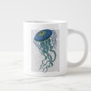 Blue Jellyfish Jumbo Mugg