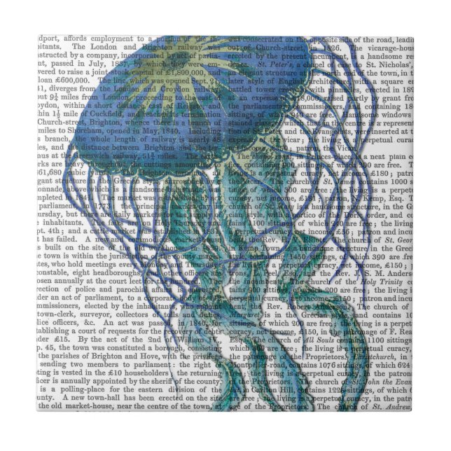 Blue Jellyfish Kakelplatta (Framsidan)