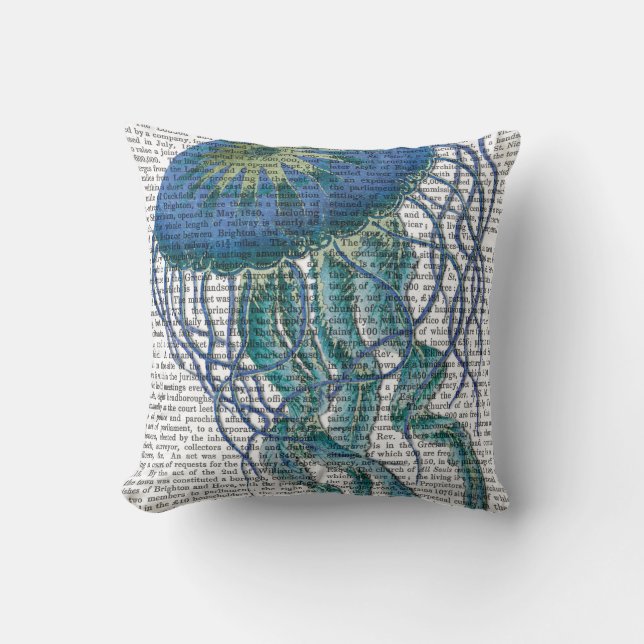 Blue Jellyfish Kudde (Framsida)