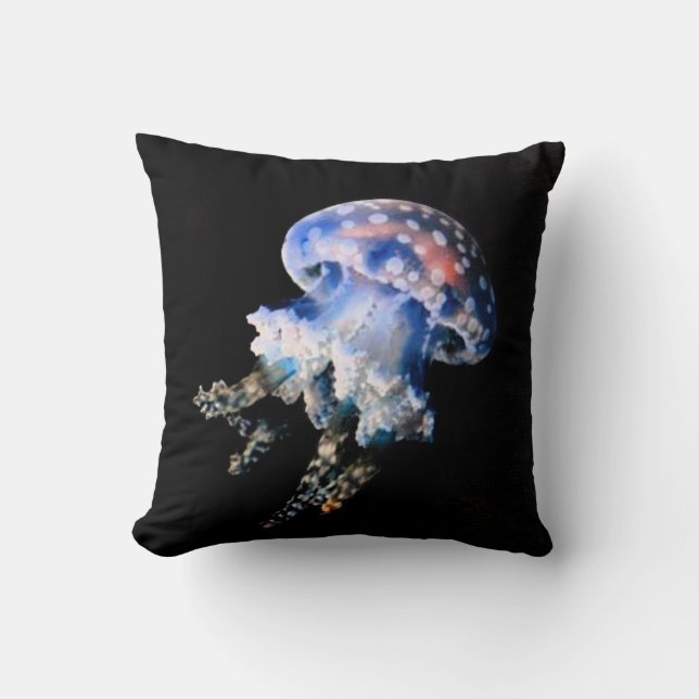 Blue Jellyfish Pillow Kudde (Framsida)