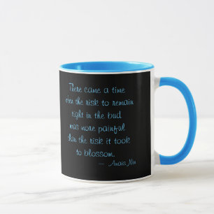 Blue Jennie On Black w/Anais Nin citat Ceramic Mug Mugg