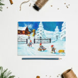 Blue Jenny Nyström Gnome Vintage Svenska jul<br><div class="desc">Vintage christmas-kort under vintern och sötningsgnomer,  av den svenske målaren Jenny Nyström (offentlig domän).</div>