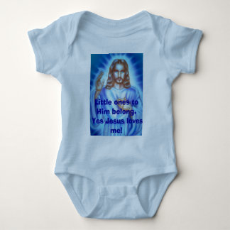 Blue Jesus bild, de små till honom hör hemma. .. Tee Shirt