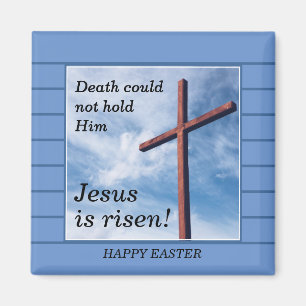 Blue JESUS IS RISEN Påsk Magnet