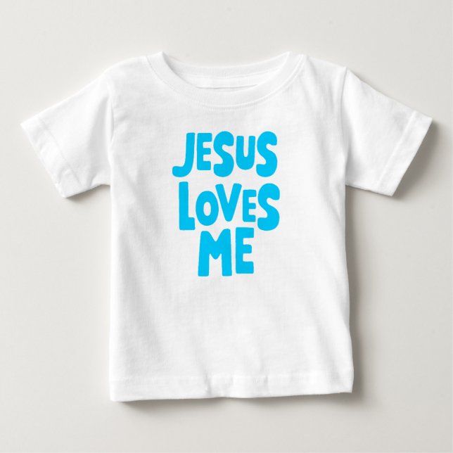 Blue "Jesus Kärlek Me" för Baby T-shirt (Framsida)