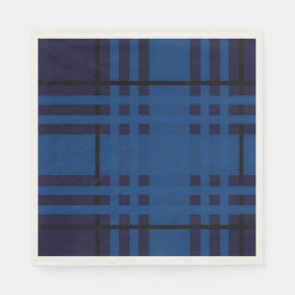 Blue Jewel Plaid Tartan Paper Napkin Pappersservett
