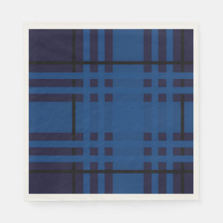 Blue Jewel Plaid Tartan Paper Napkin Pappersservett