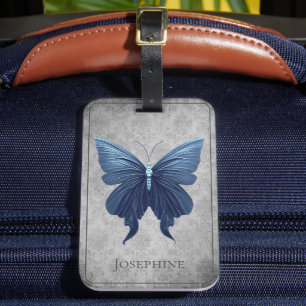 Blue Jeweled Butterfly Bagagebricka