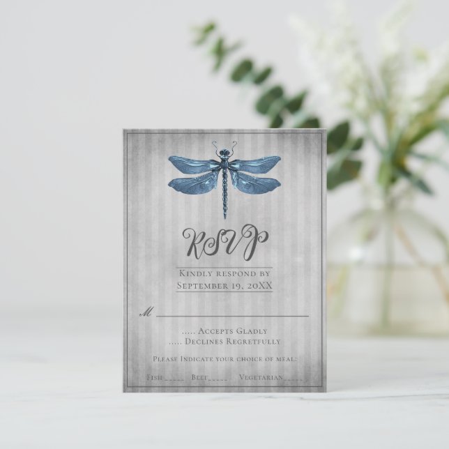 Blue Jeweled Dragonfly Bröllop OSA (Stående Fram)