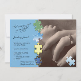 Blue Jigszle Puzzle Photo Baby annons Meddelande