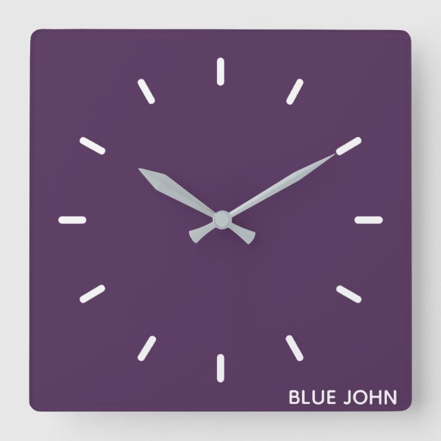 Blue John lila färg namn Fyrkantig Klocka (Framsida)