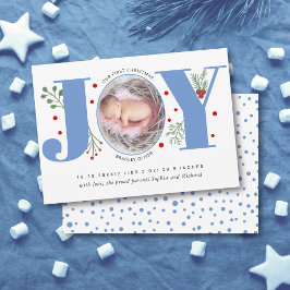 Blue Joy Första jul-fotot på helgdag baby Meddelande