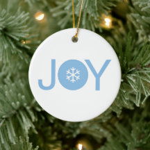 Blue Joy jul Ceramic Ornament