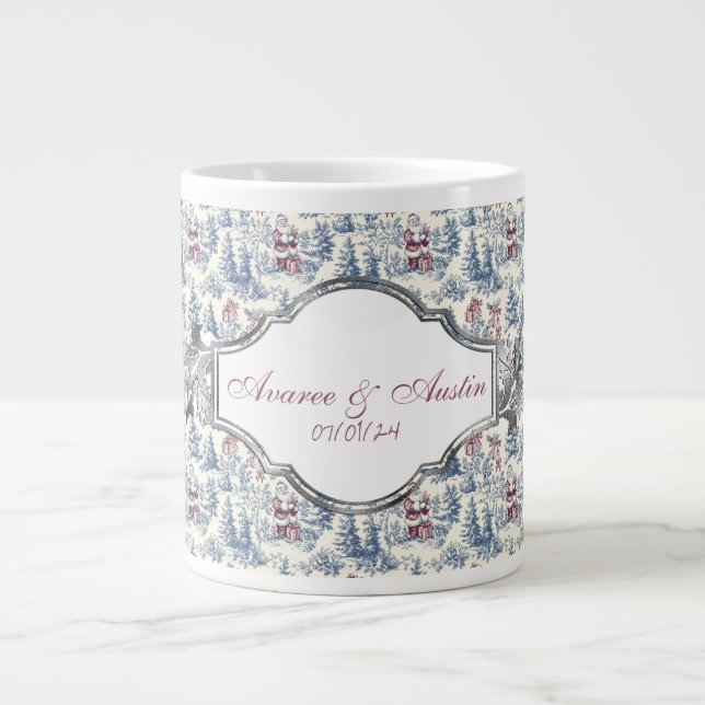 Blue jul Chinoiserie Newlyweds Jumbo Mugg (Framsidan)