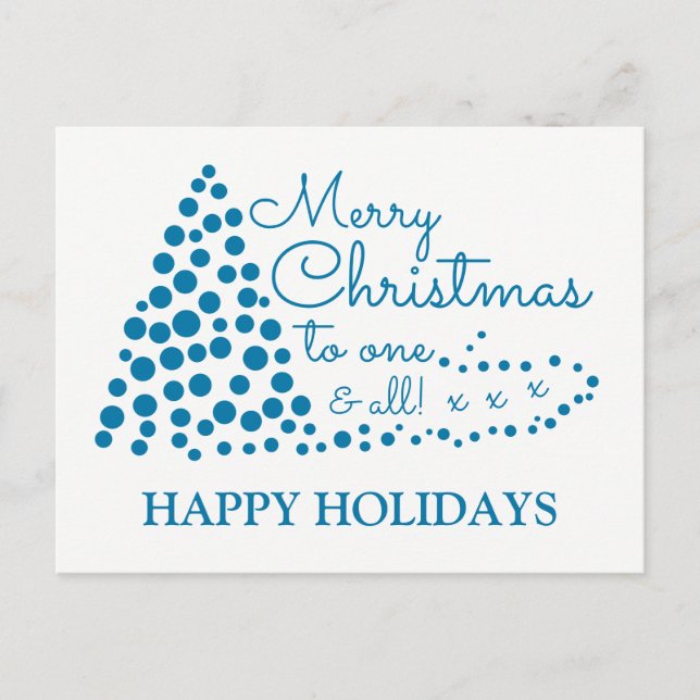 Blue Julgran, Glad helg Helgdag Postca Vykort (Framsida)